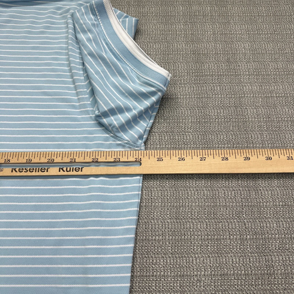 G/Fore Polo‎ Shirt Mens XL Blue Striped Performance Golf Casual Pullover - Picture 7 of 9